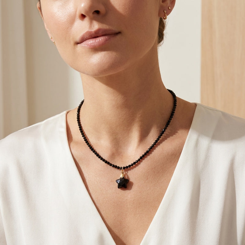 Black Onyx Star Pendant "Stela"
