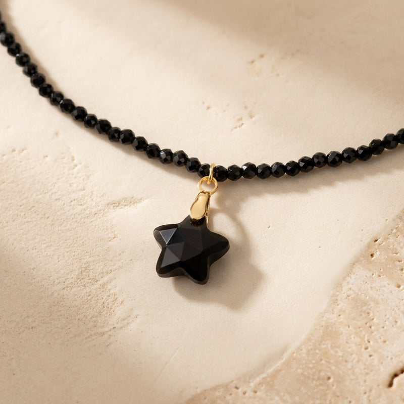 Black Onyx Star Pendant "Stela"