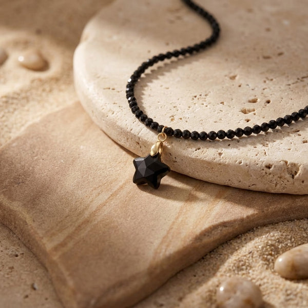 Black Onyx Star Pendant "Stela"