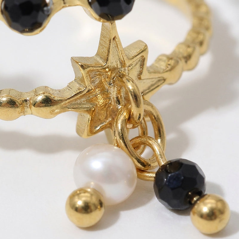 Black Onyx And Gold Ring "Luciole"