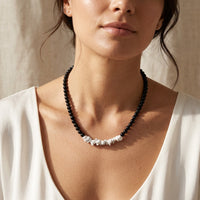 Howlite Obsidian Beaded Necklace "Velorien"