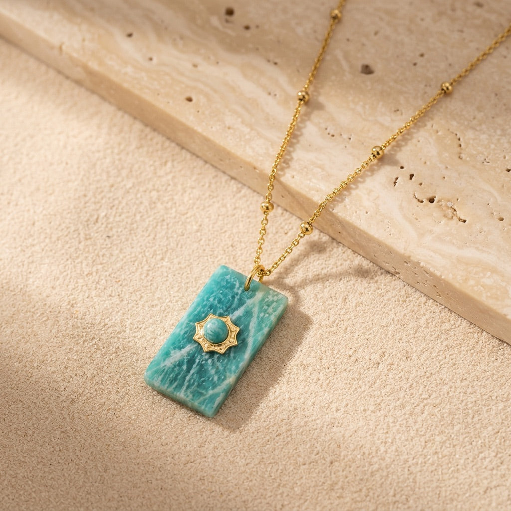 Amazonite Stone Necklace "Mobli"