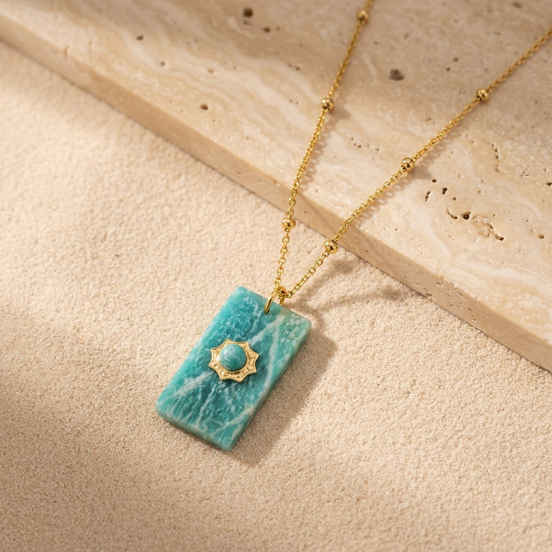 Amazonite Stone Necklace "Mobli"