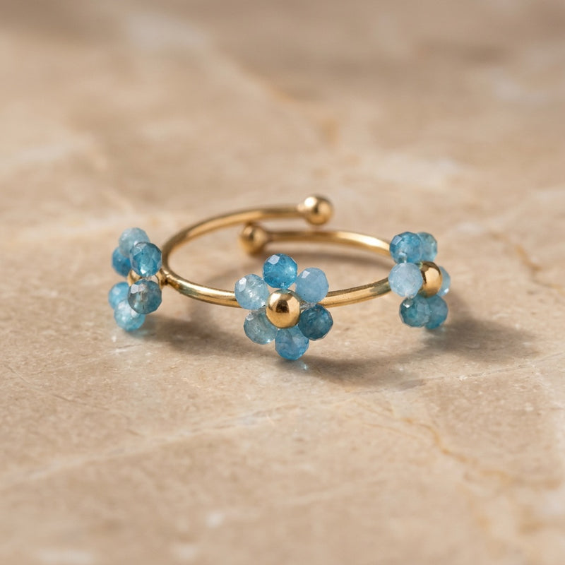 Amazonite Ring "Flower" adjustable