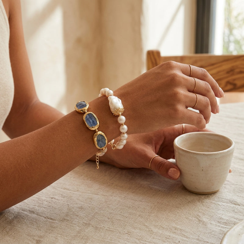 Apatite & Pearl Bracelet "Concha"