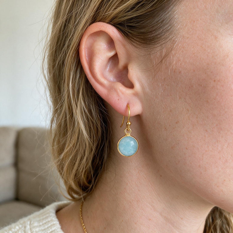 Aquamarine Stone Earrings "Precious"