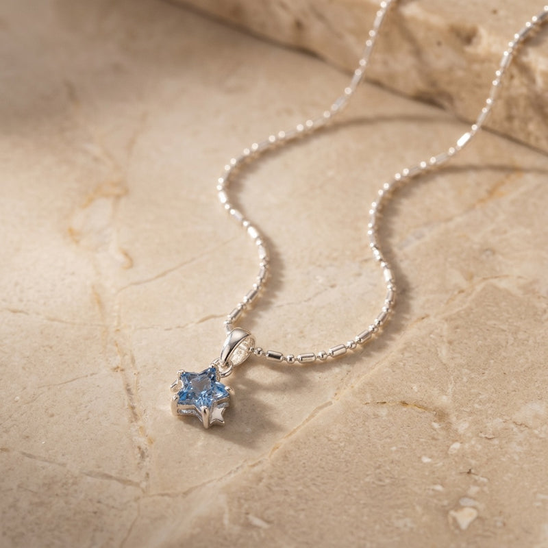 Blue Calcite Necklace "Star"