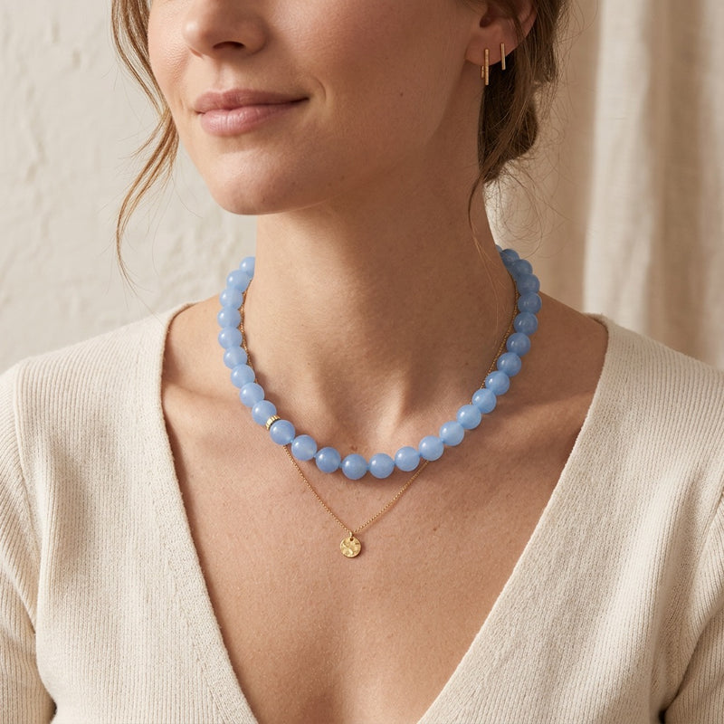 Blue Calcite Necklace “Element”