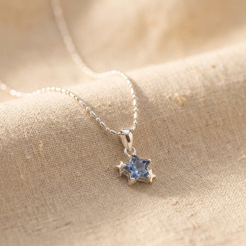 Blue Calcite Necklace "Star"