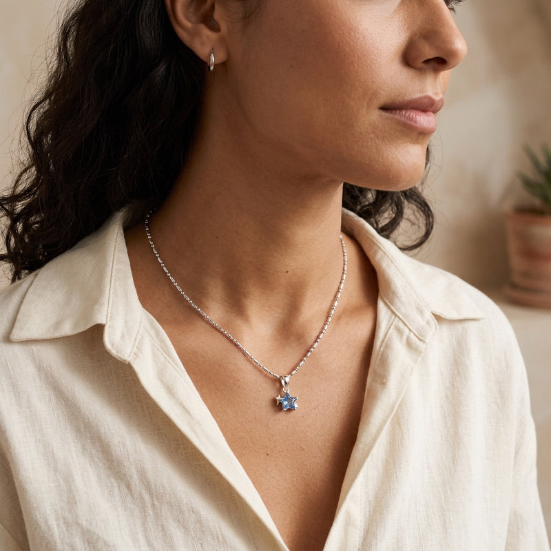 Blue Calcite Necklace "Star"