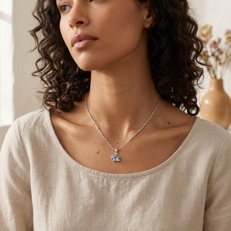 Blue Calcite Necklace "Star"