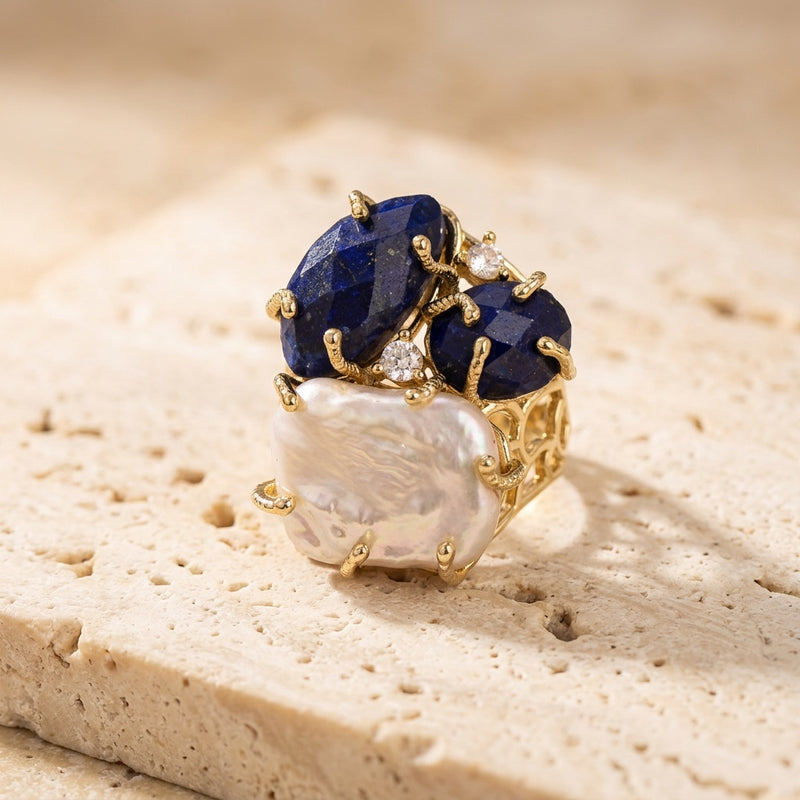Lapis Lazuli Stone Ring "Diana"