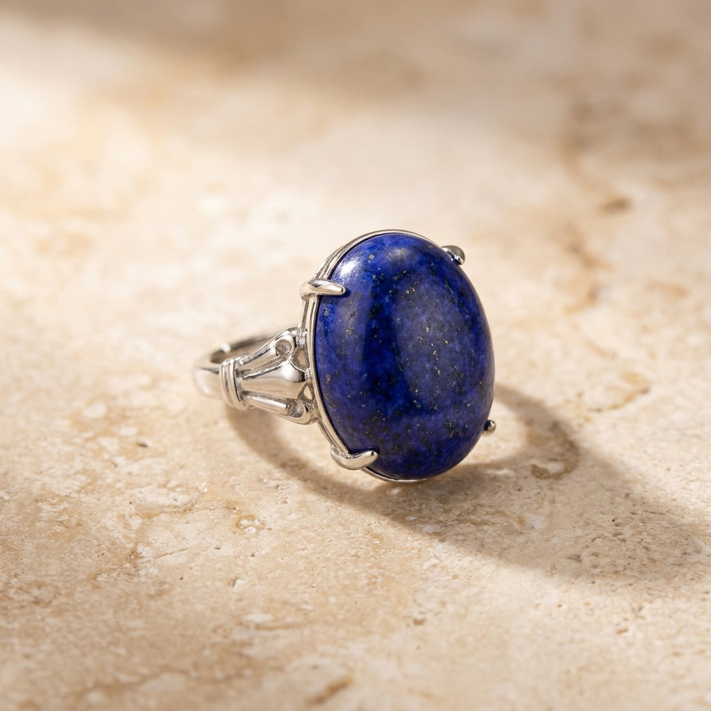 Lapis Lazuli Stone Adjustable Ring "Astralis"