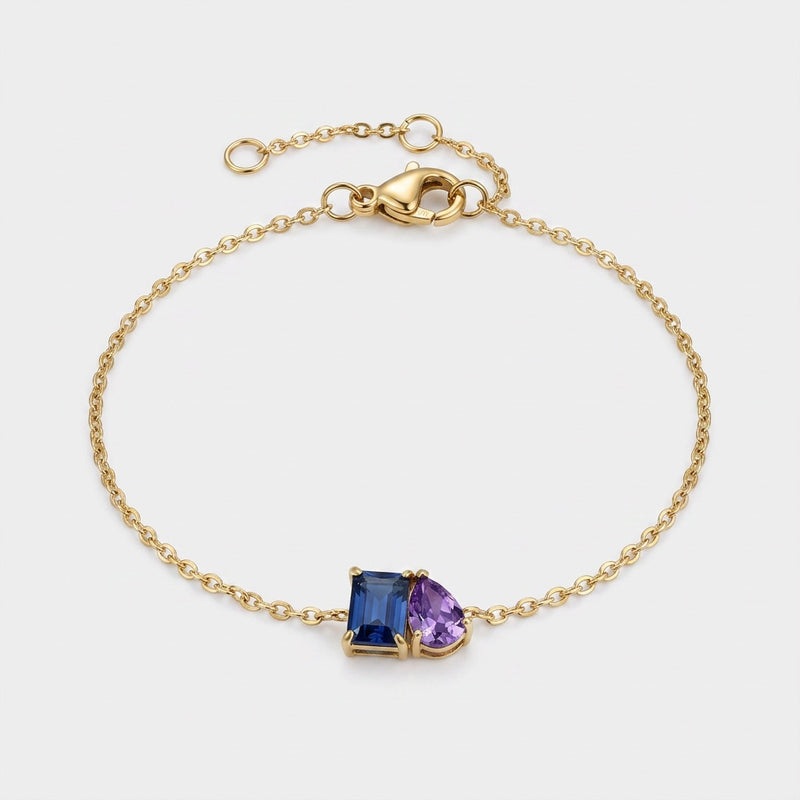 Blue Sapphire & Amethyst Stone Bracelet "Esmira"