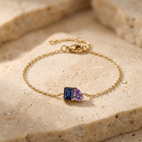 Blue Sapphire & Amethyst Stone Bracelet "Esmira"