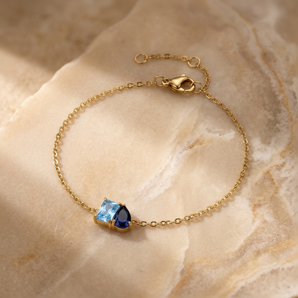 Blue Sapphire & Aquamarine Bracelet "Esmira"