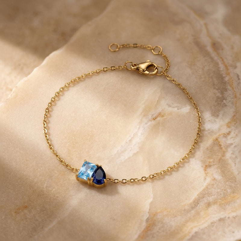 Blue Sapphire & Aquamarine Bracelet "Esmira"