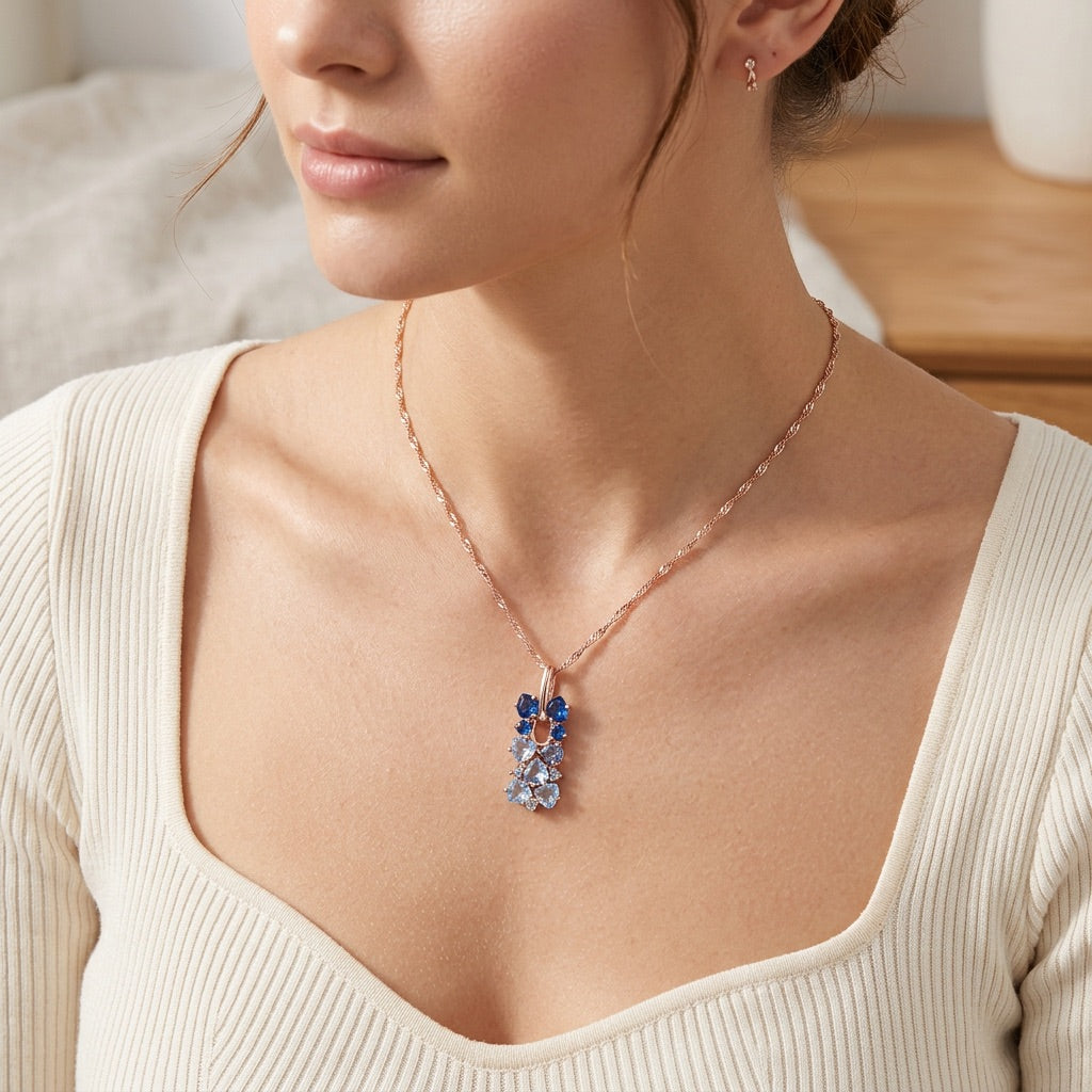 Blue Sapphire Necklace "Gradient"