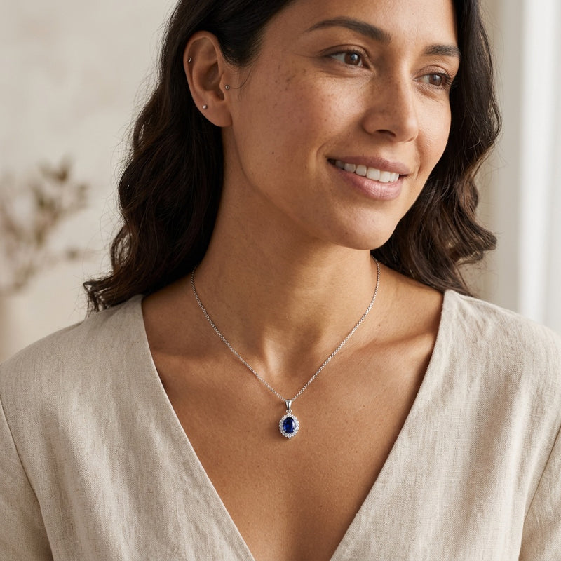 Blue Sapphire Necklace "Astrielle"