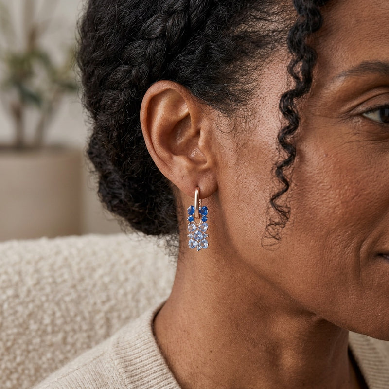 Blue Sapphire Earrings "Gradient"