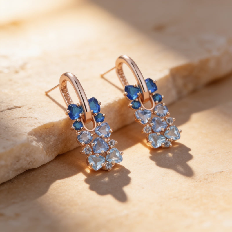 Blue Sapphire Earrings "Gradient"