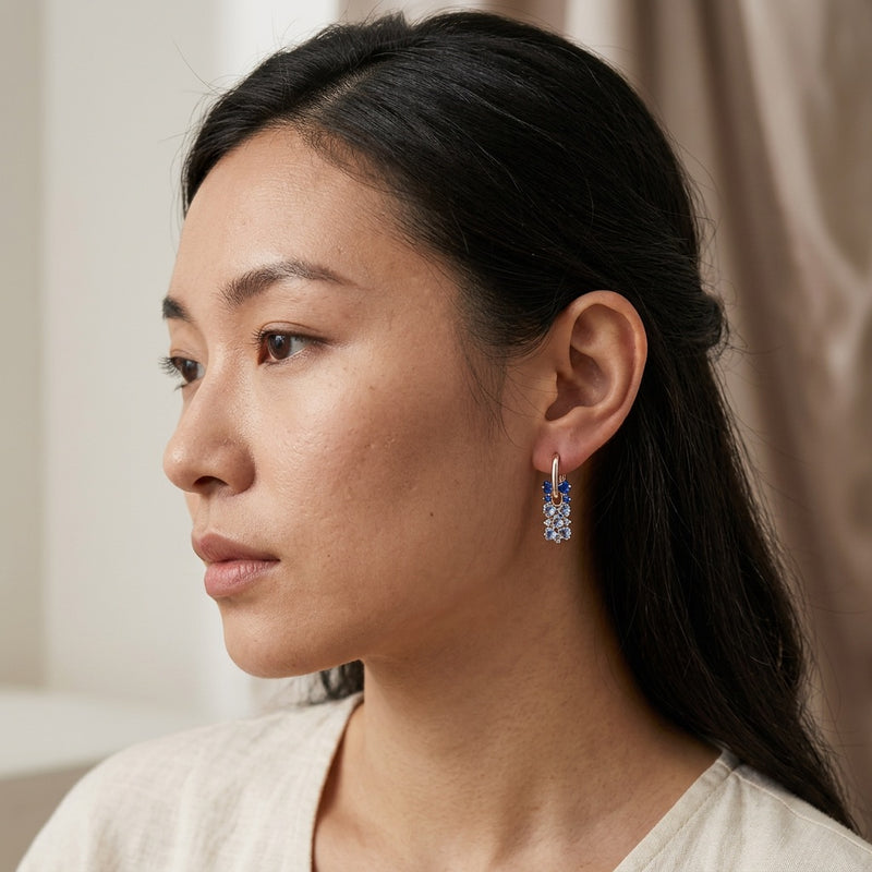 Blue Sapphire Earrings "Gradient"