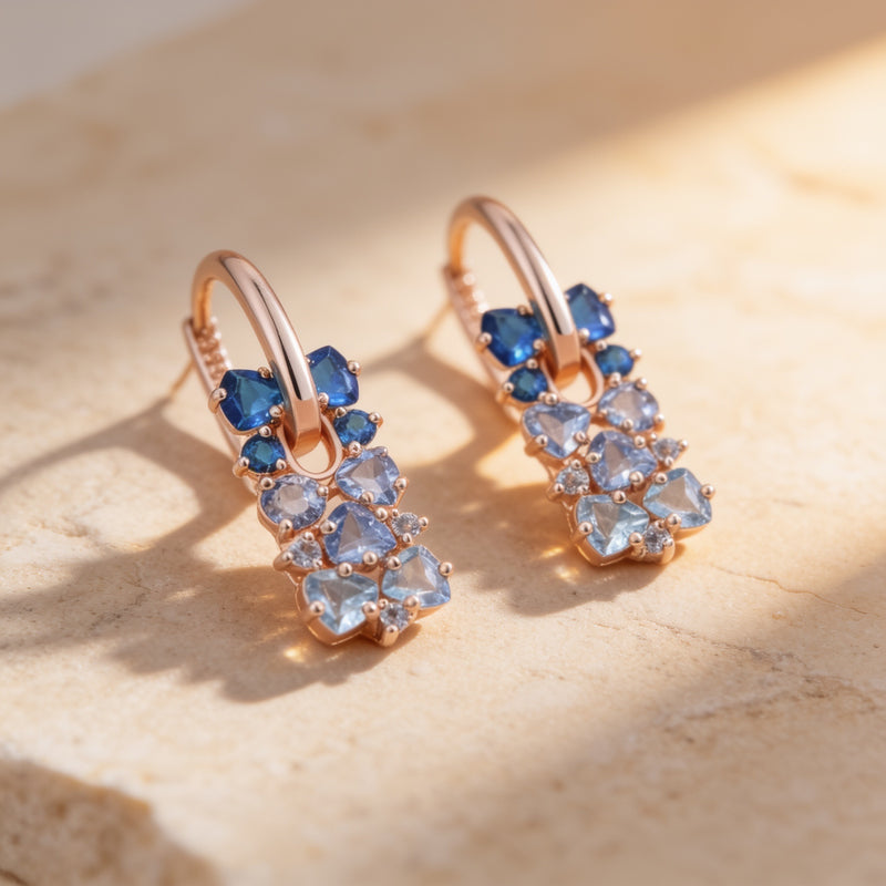 Blue Sapphire Earrings "Gradient"
