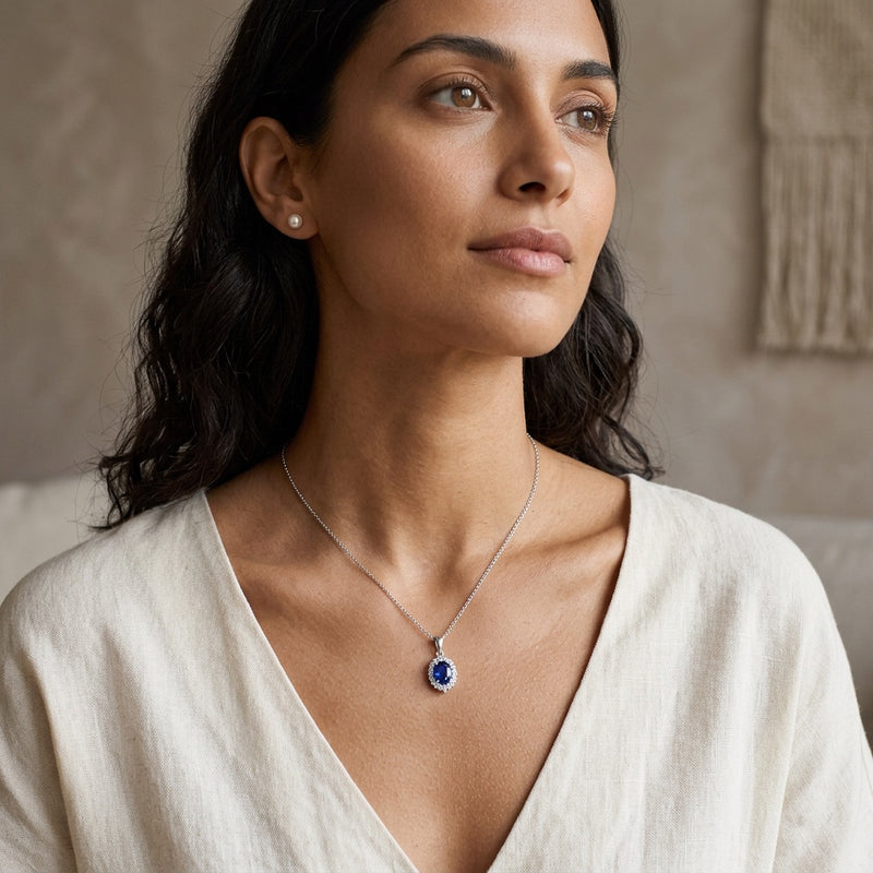 Blue Sapphire Necklace "Astrielle"