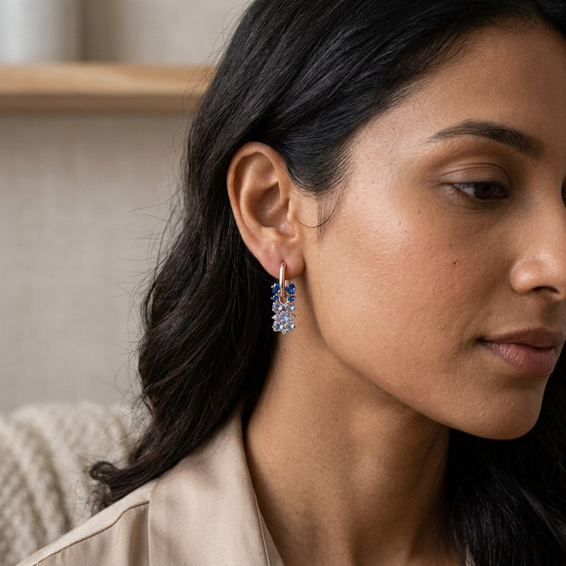 Blue Sapphire Earrings "Gradient"