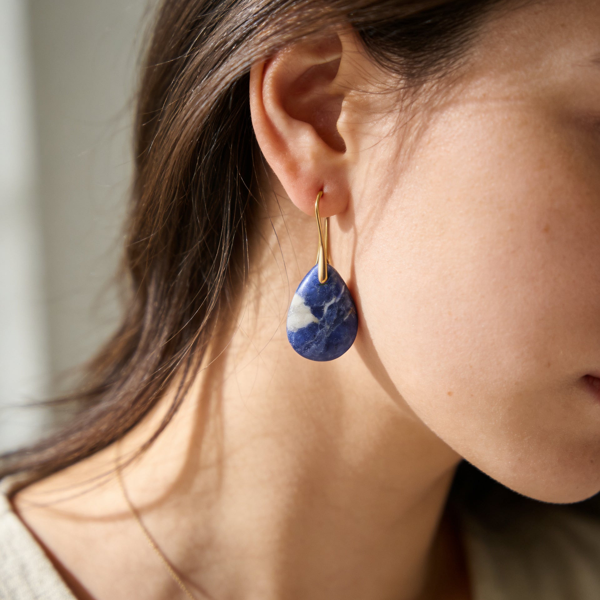Sodalite Stone Earrings "Noctis Tide"