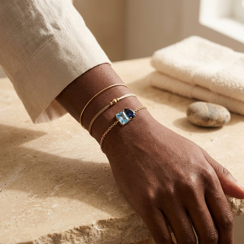 Blue Sapphire & Aquamarine Bracelet "Esmira"