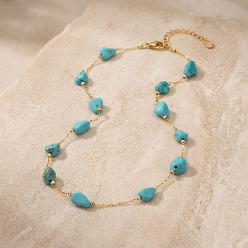 Turquoise Stone Necklace "Solenya"