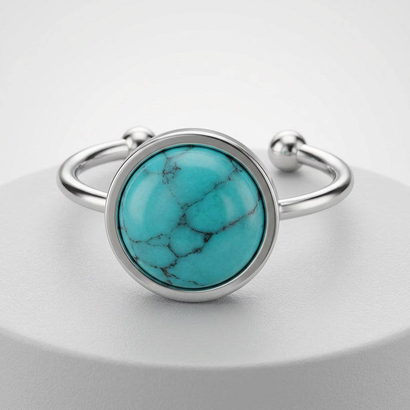 Turquoise Stone Ring “Silent Horizon”