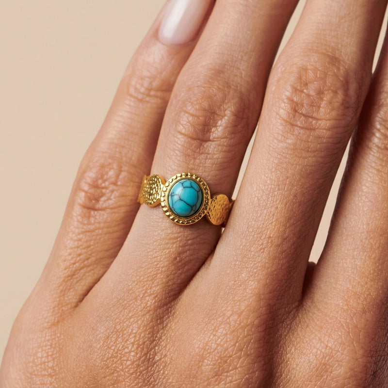 Turquoise Stone Ring "Azoria"
