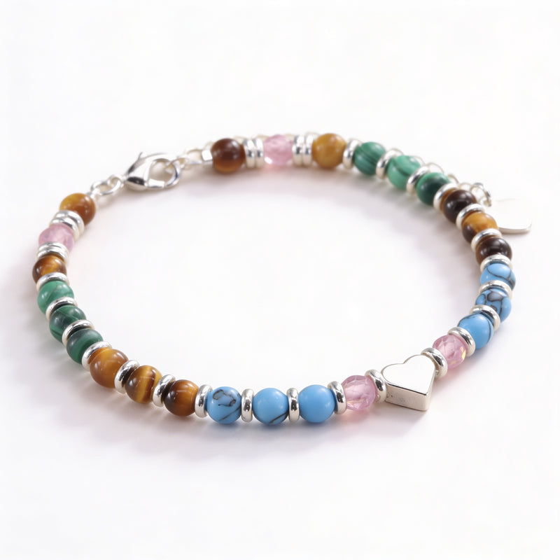 Tiger Eye Turquoise & Malachite Stone Bracelet “Soul Horizon”