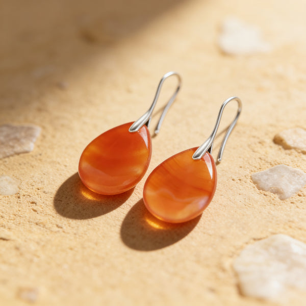Carnelian Stone Earrings "Solvéra"