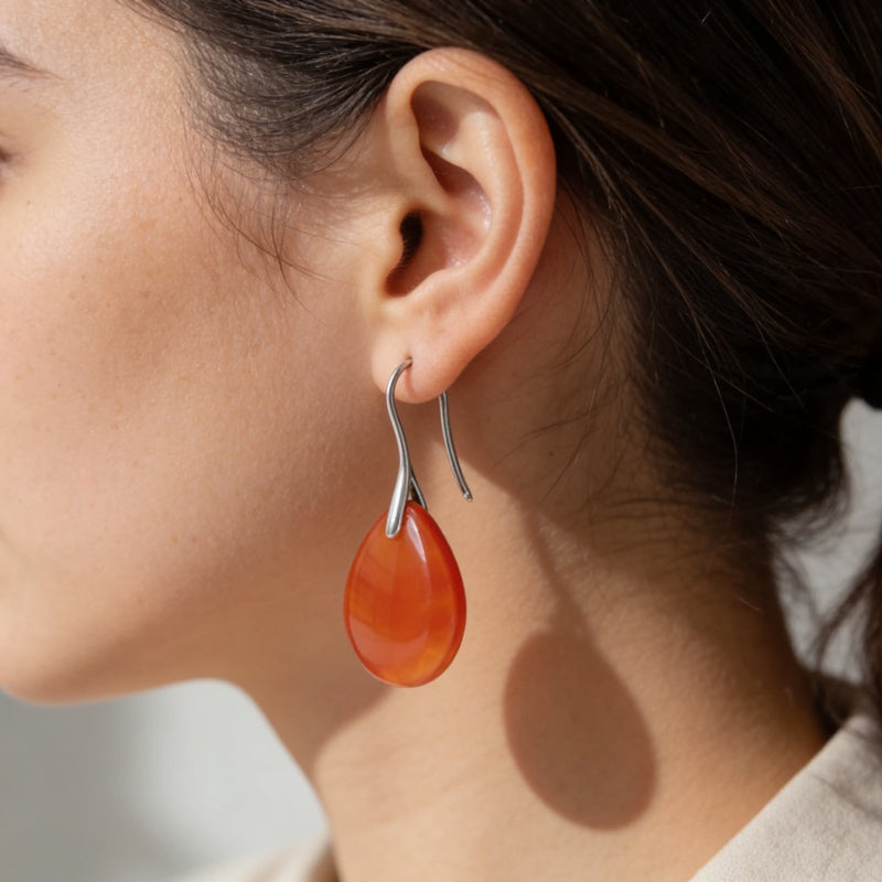 Carnelian Stone Earrings "Solvéra"