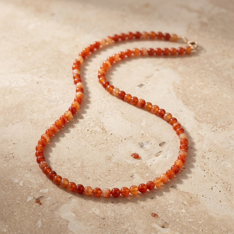 Carnelian Stone Necklace "Solar Ember"