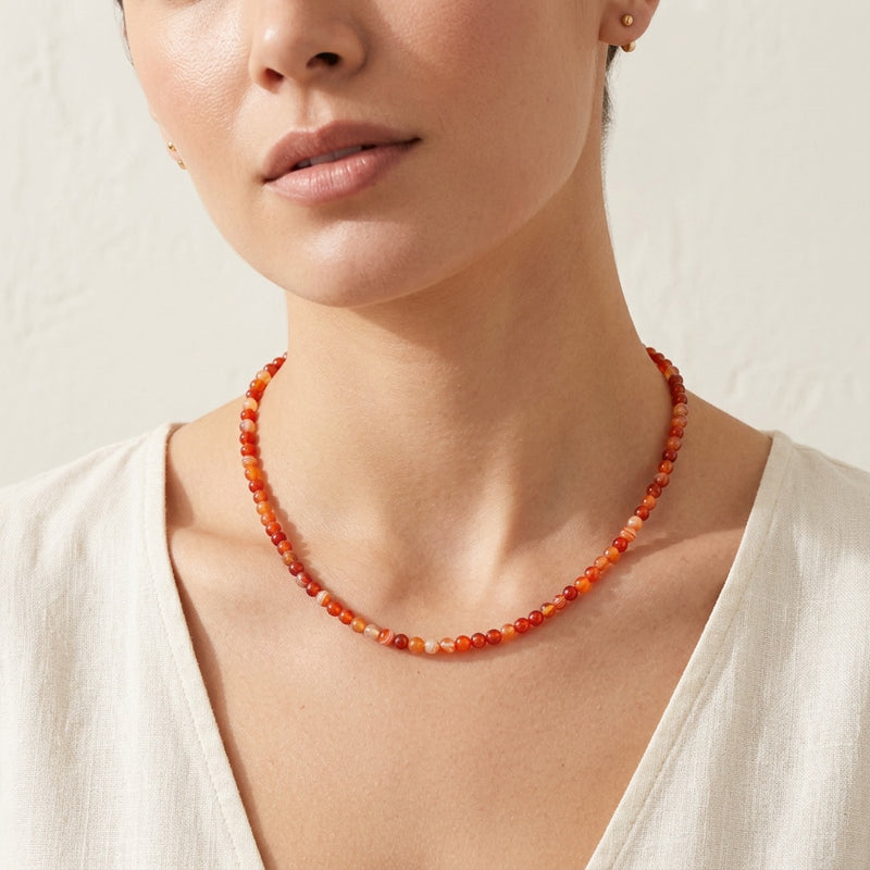 Carnelian Stone Necklace "Solar Ember"