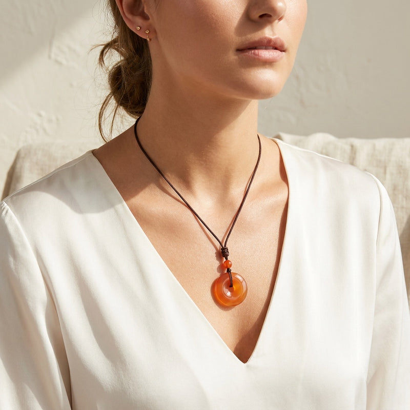 Carnelian Stone Pendant "Orbit"