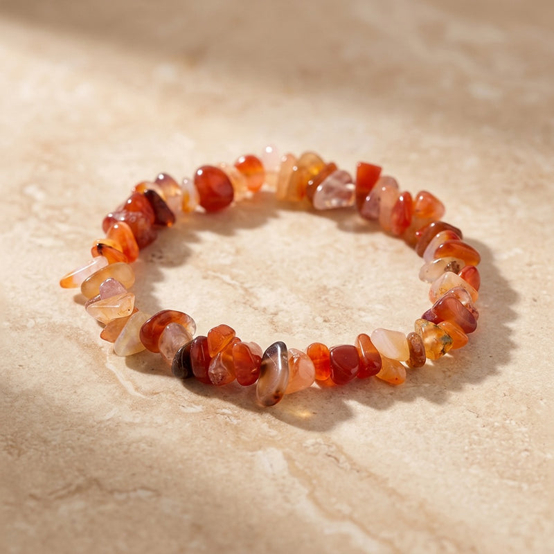 Carnelian Stone Elastic Bracelet "Nama Solis"