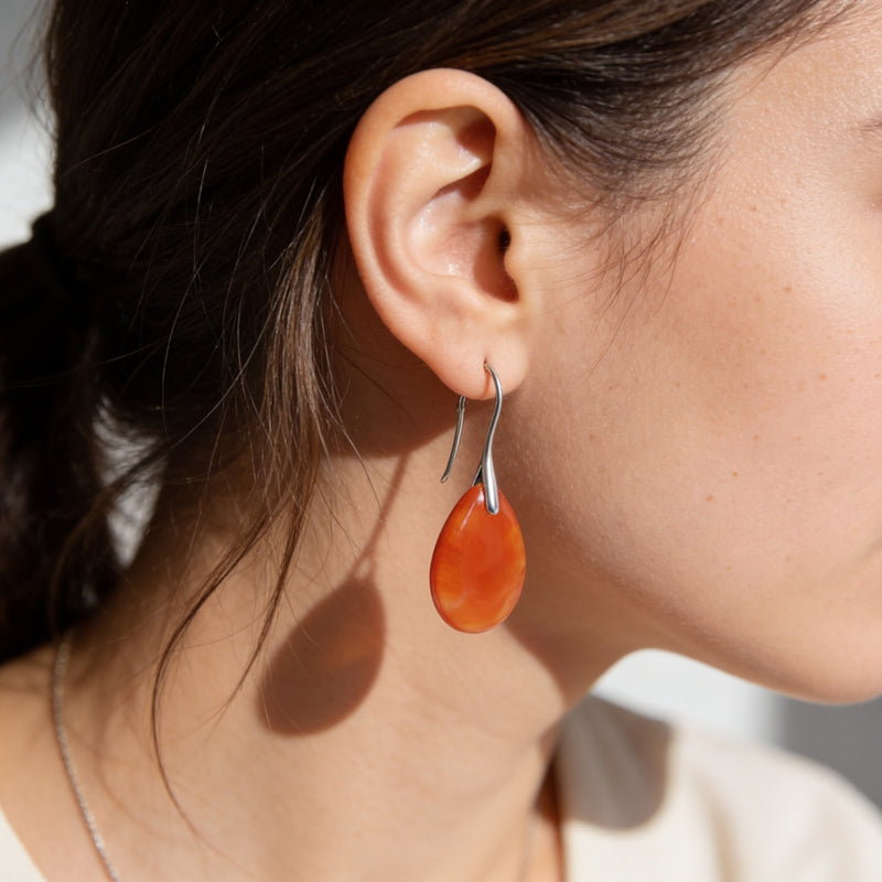Carnelian Stone Earrings "Solvéra"