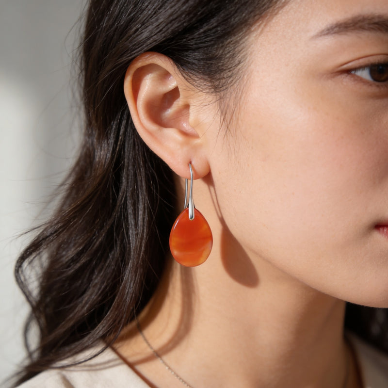 Carnelian Stone Earrings "Solvéra"