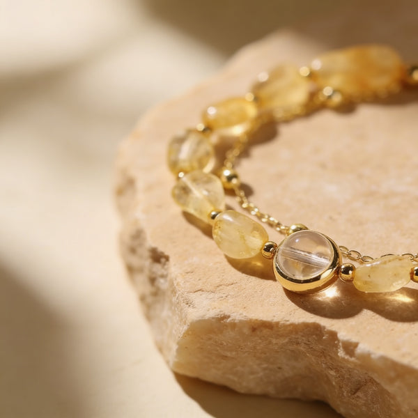 Citrine Crystal Bracelet "Golden Solstice"