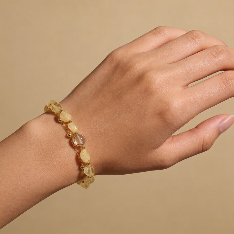 Citrine Crystal Bracelet "Golden Solstice"