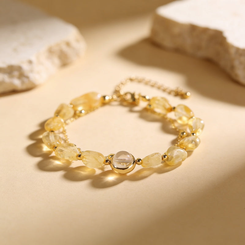 Citrine Crystal Bracelet "Golden Solstice"