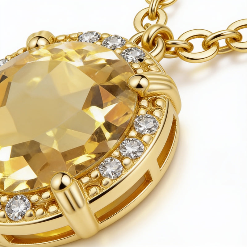 Citrine Crystal Jewerly Necklace "Solaris Bloom"