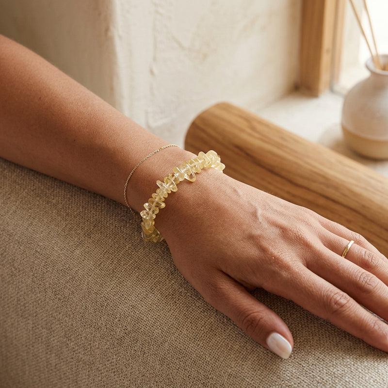 Citrine Elastic Stone Bracelet "Nama"