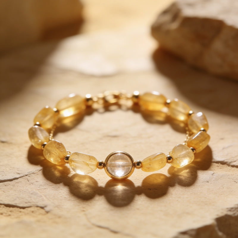 Citrine Crystal Bracelet "Golden Solstice"