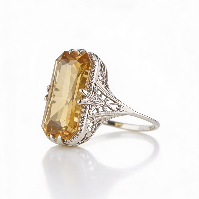 Citrine Stone Ring “Golden Aura”